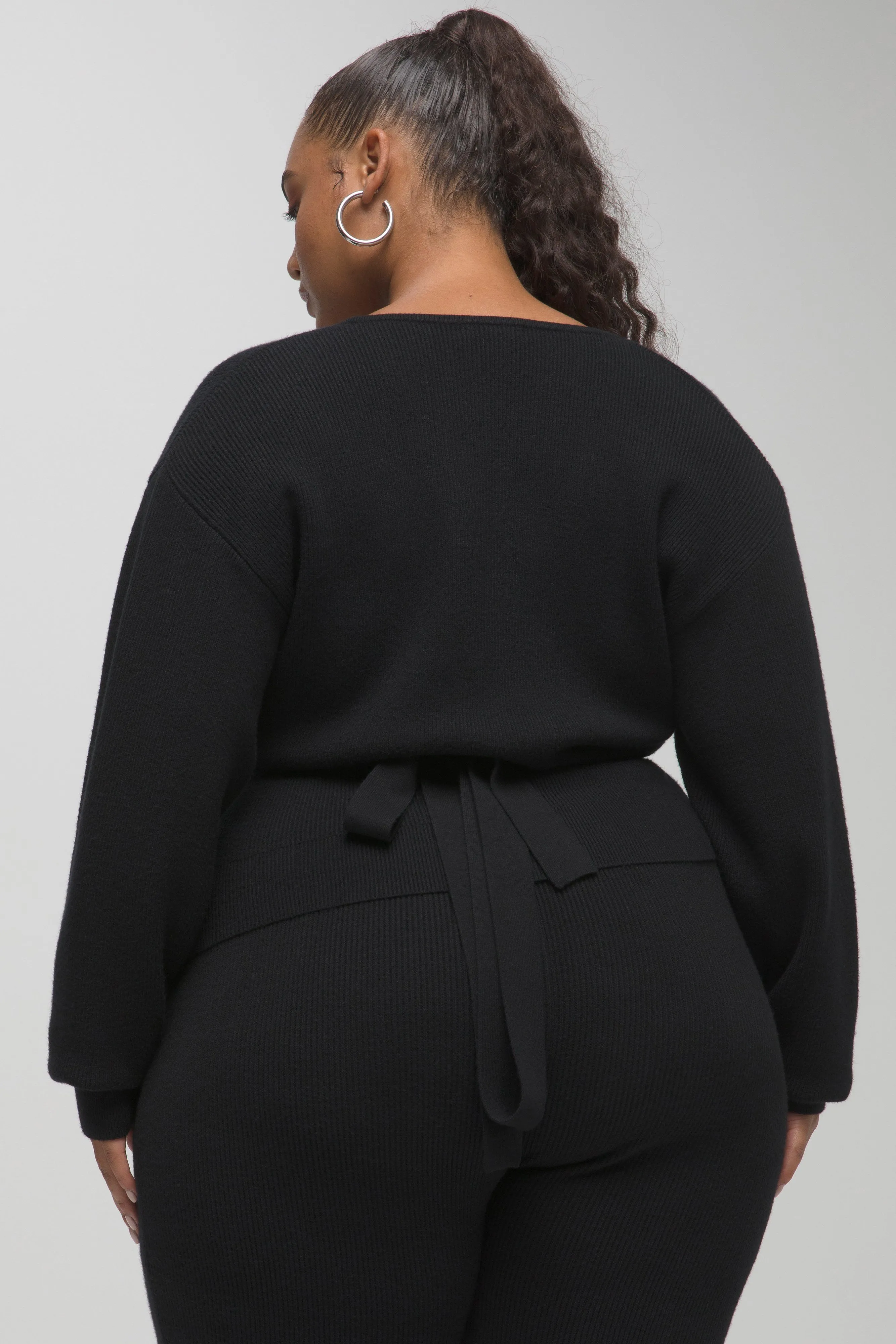 SIDE TIE RIB WRAP | BLACK001