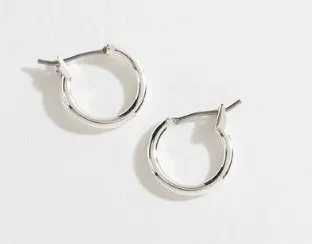 Silver Click Hoop Earrings