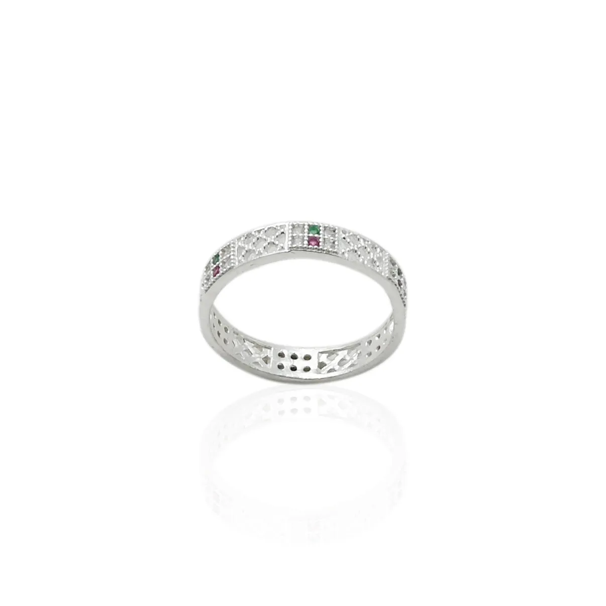 Silver Gorgeous Minimal Gems Girls Ring