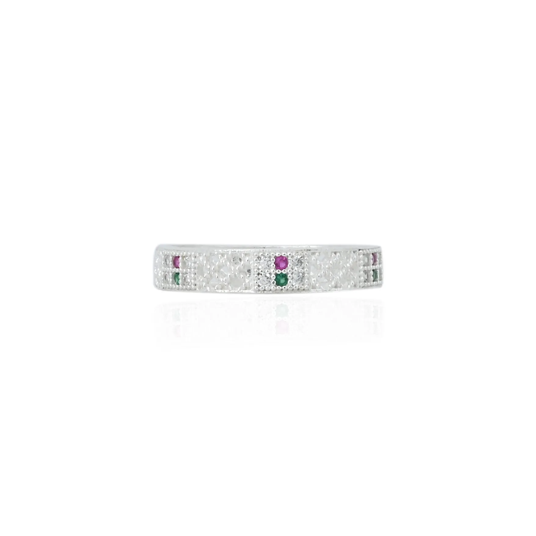 Silver Gorgeous Minimal Gems Girls Ring