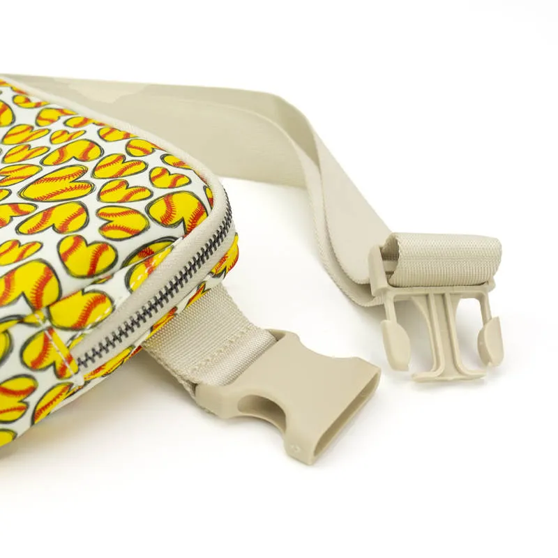 Softball Hearts Easy Carry Belt Bag