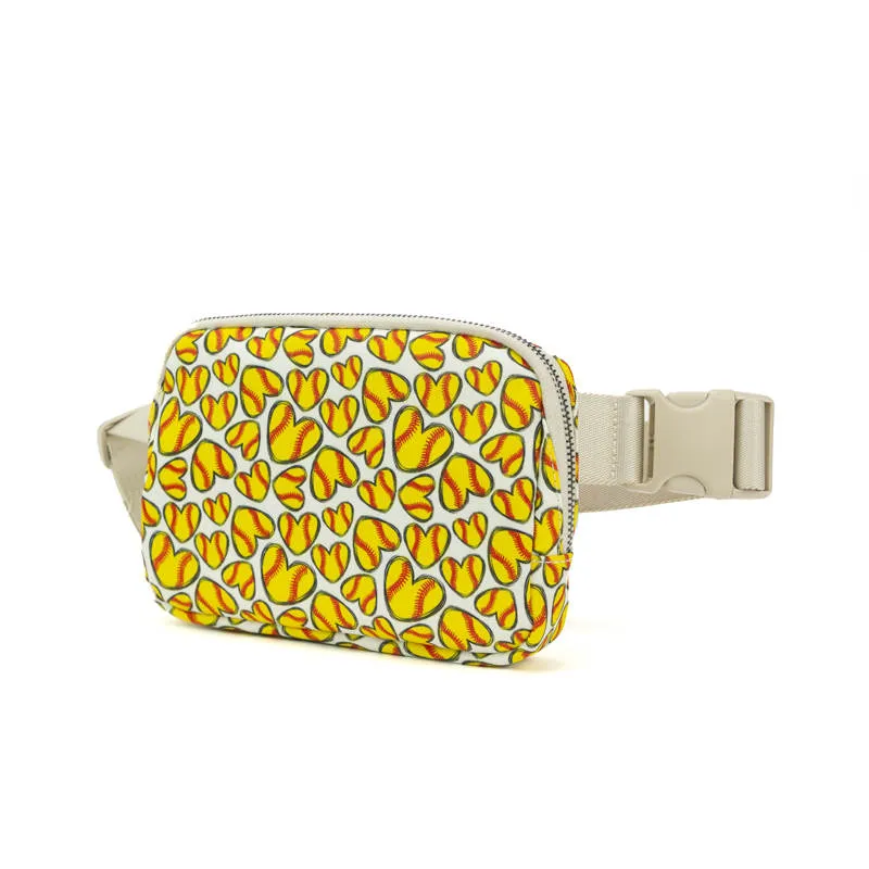 Softball Hearts Easy Carry Belt Bag