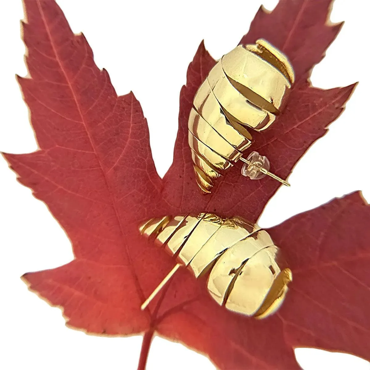 Style Statement: Fashion Jewelry 14K Gold Spiral Stud Earrings