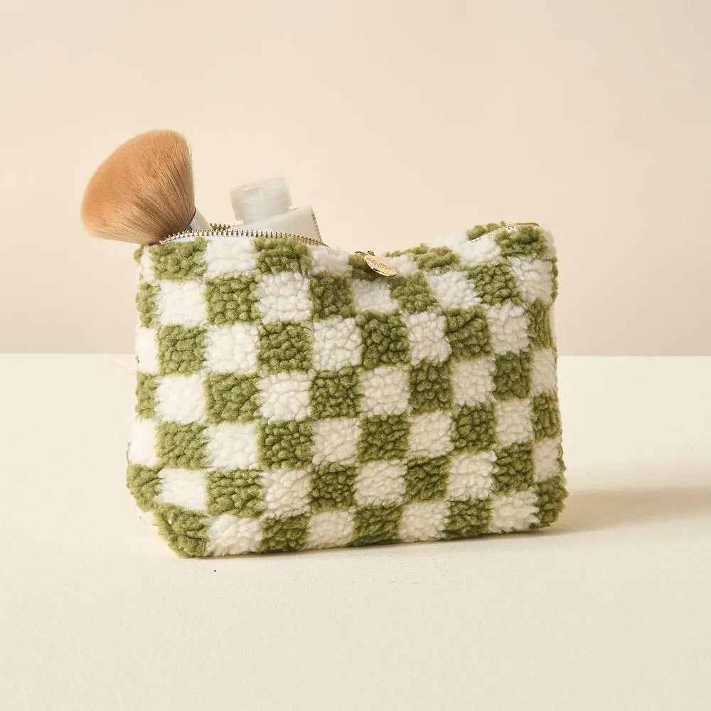 Teddy Pouch-Check Green