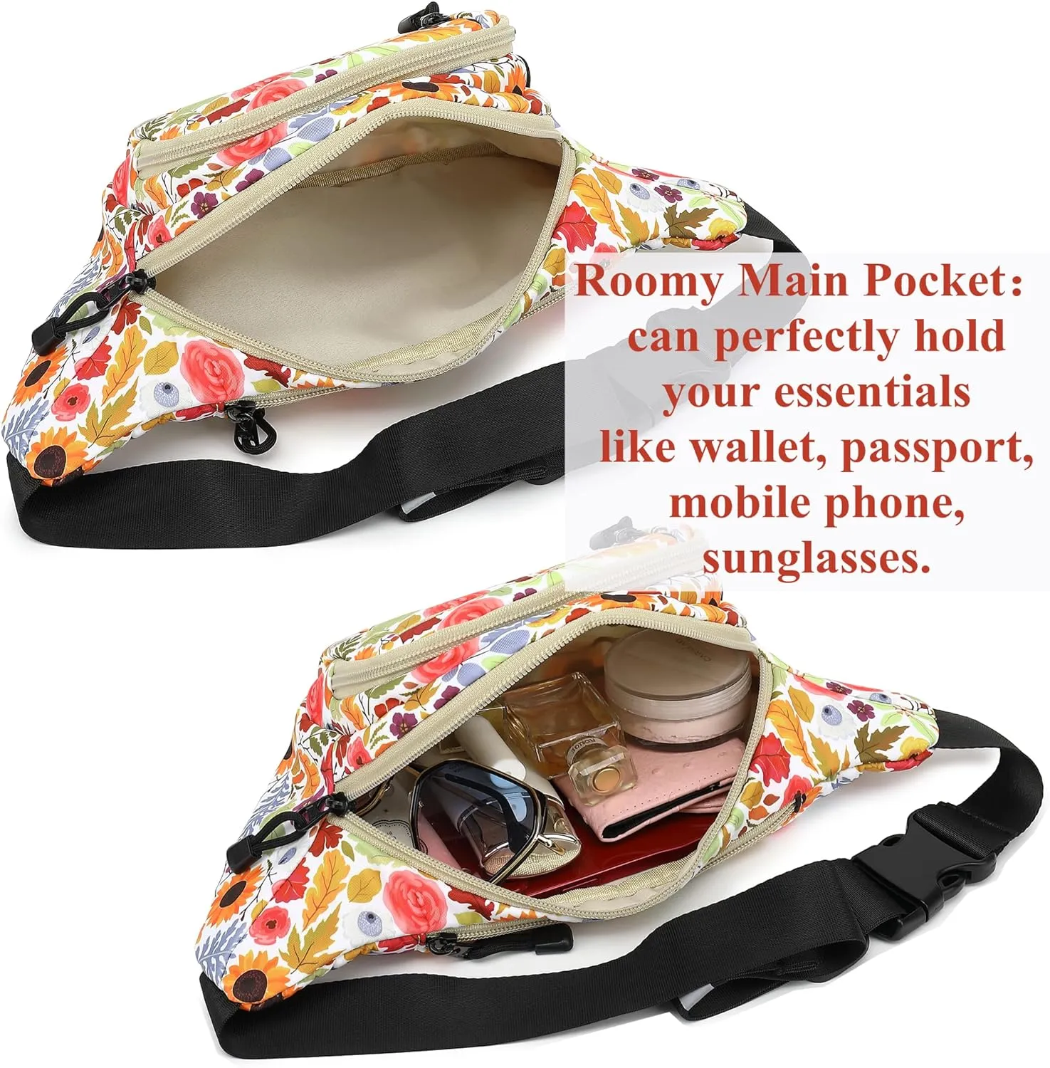 TOPERIN Fashion Fanny Pack Cute Running Belt Waist Pack Running Waist Bag Belt