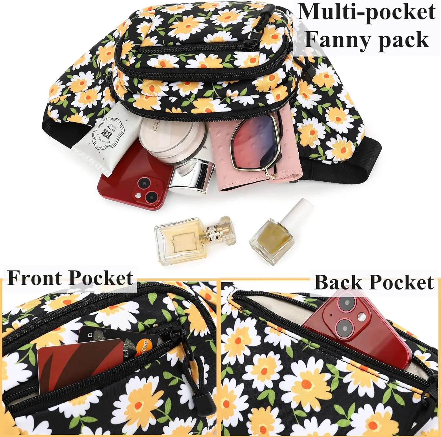TOPERIN Fashion Fanny Pack Cute Running Belt Waist Pack Running Waist Bag Belt