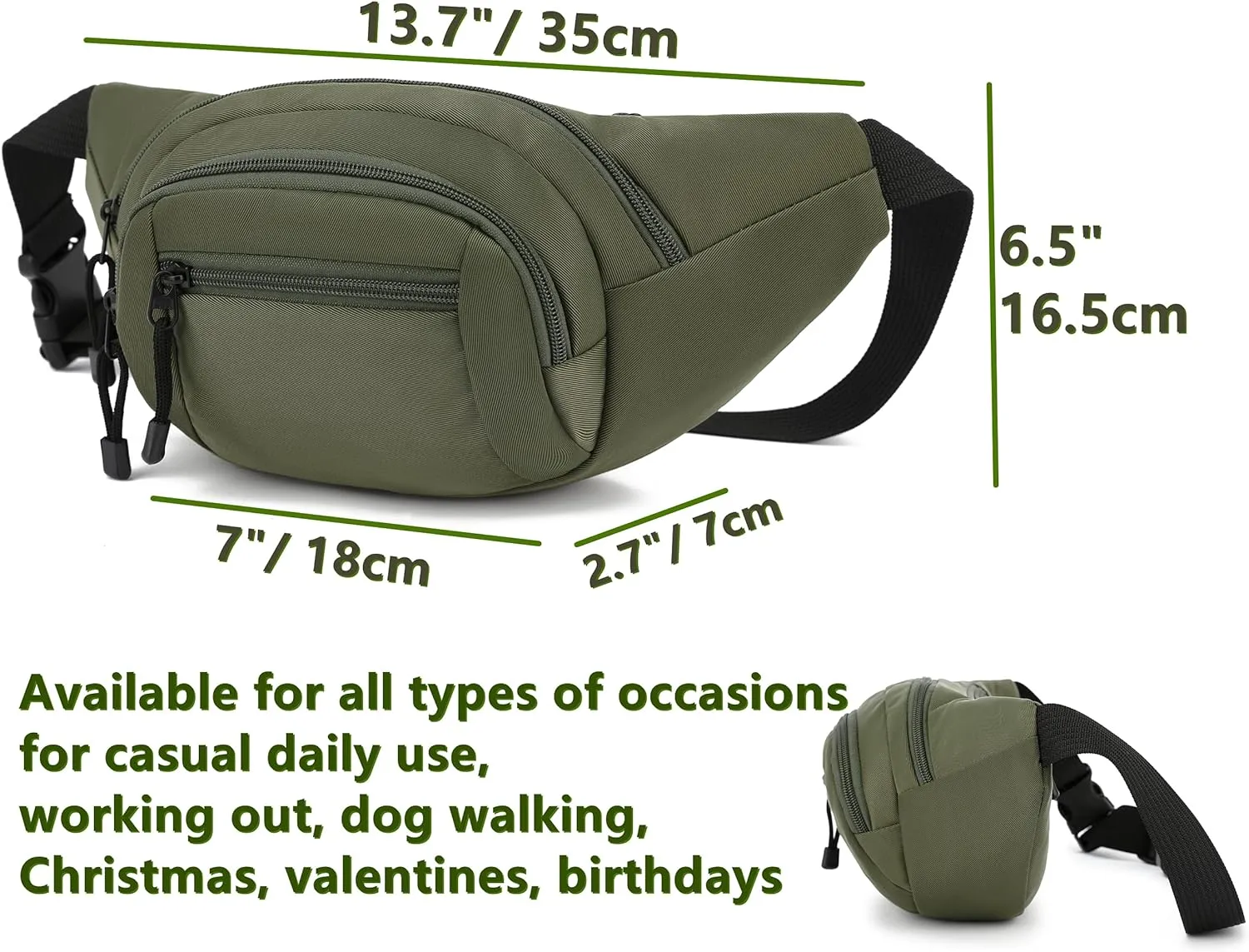 TOPERIN Fashion Fanny Pack Cute Running Belt Waist Pack Running Waist Bag Belt