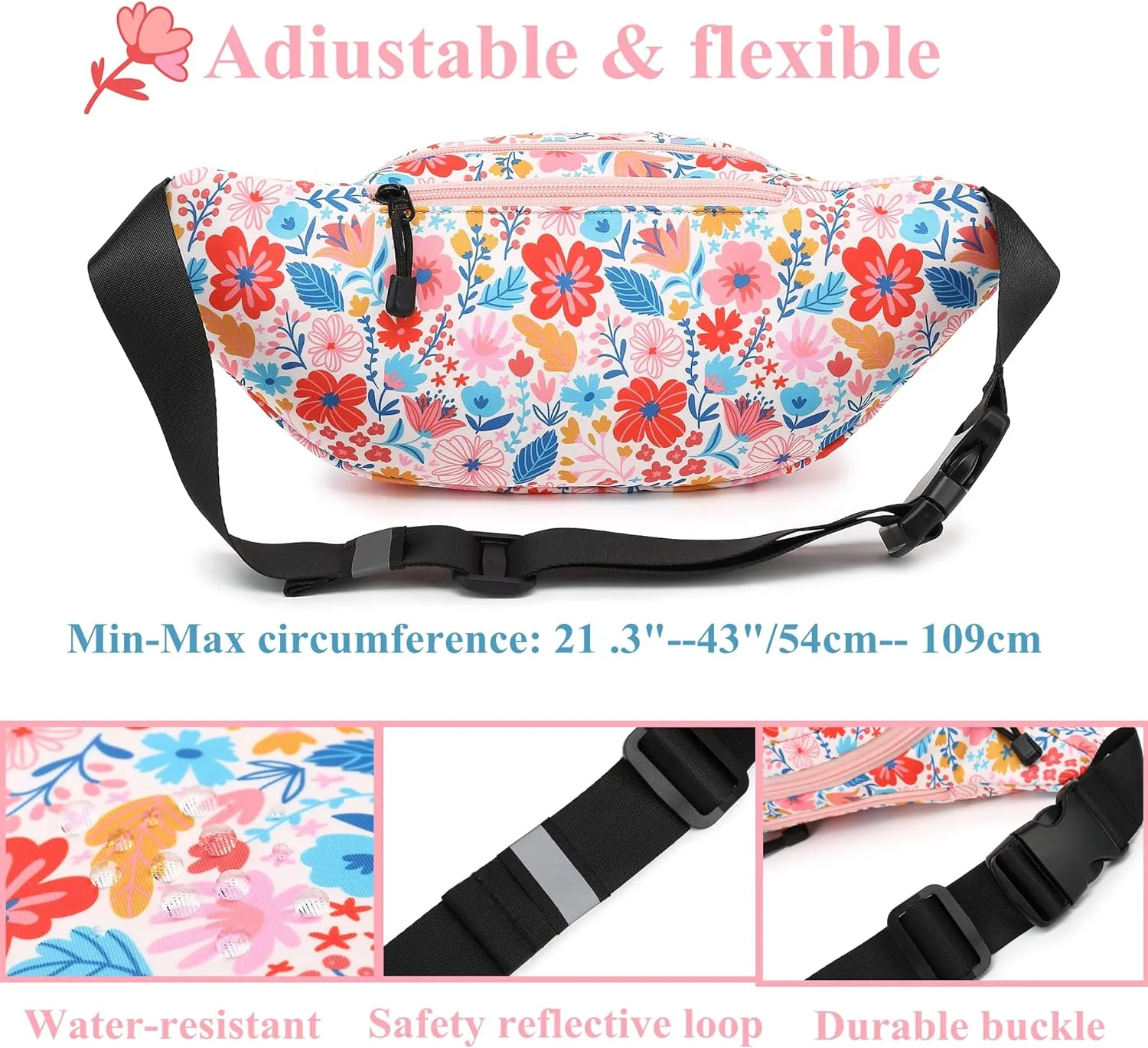 TOPERIN Fashion Fanny Pack Cute Running Belt Waist Pack Running Waist Bag Belt