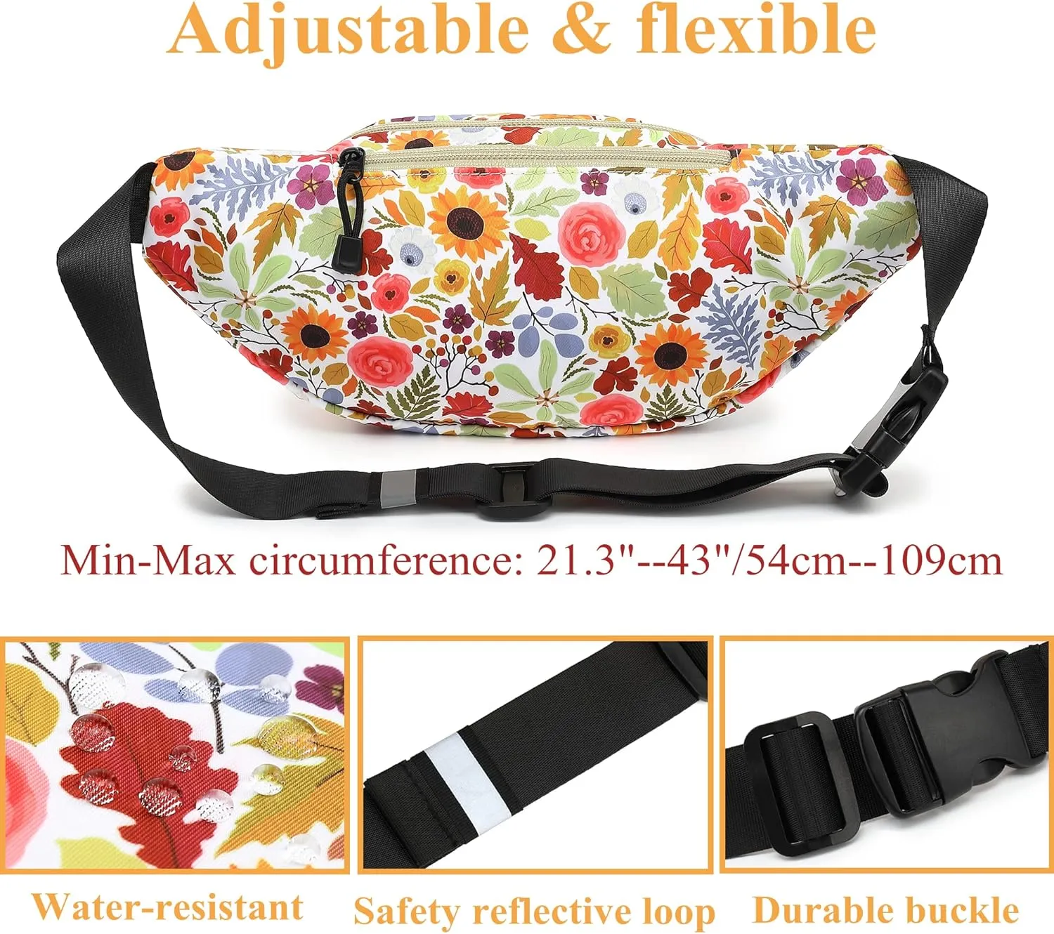 TOPERIN Fashion Fanny Pack Cute Running Belt Waist Pack Running Waist Bag Belt