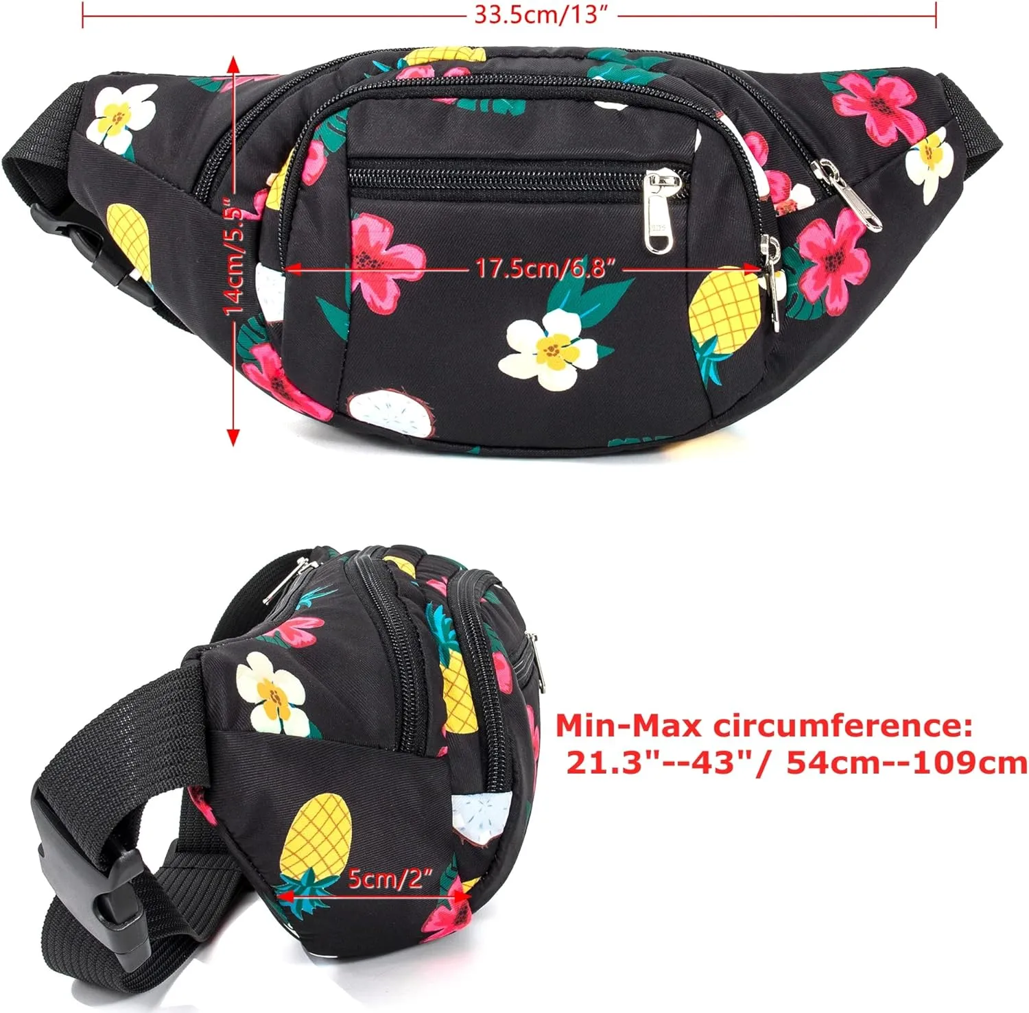 TOPERIN Fashion Fanny Pack Cute Running Belt Waist Pack Running Waist Bag Belt