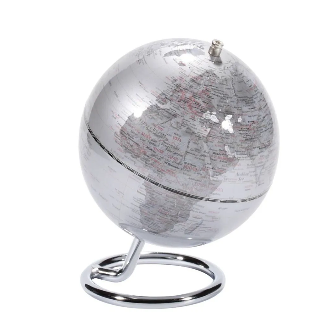Troika Galileo Globe 5" Silver/Silver