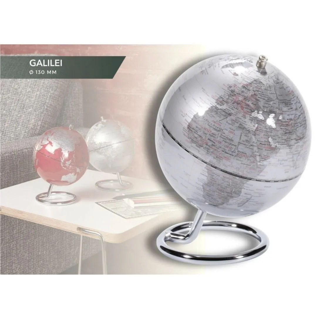 Troika Galileo Globe 5" Silver/Silver