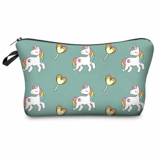Unicorn Cosmetic Bag - Multicolor Pattern