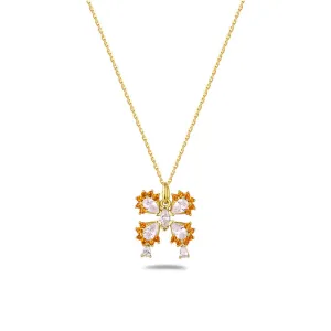 Unique Butterfly Zircon Silver Necklace