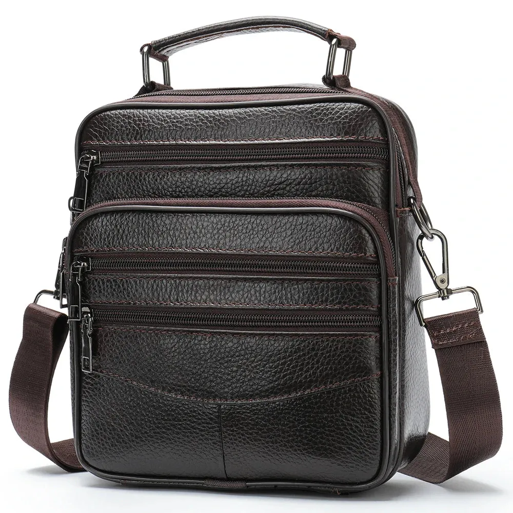 Vintage Brown Leather Messenger Bag – Rugged Sophistication for Men