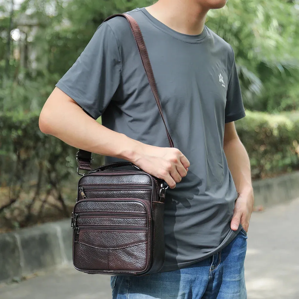Vintage Brown Leather Messenger Bag – Rugged Sophistication for Men