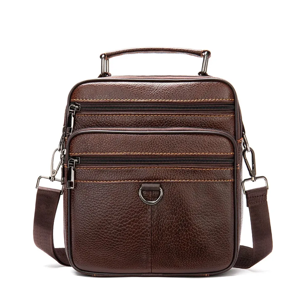 Vintage Brown Leather Messenger Bag – Rugged Sophistication for Men