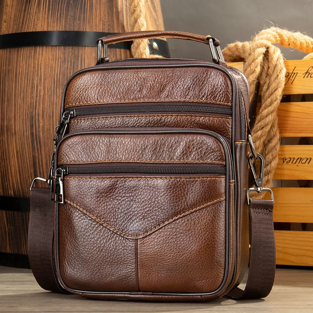 Vintage Brown Leather Messenger Bag – Rugged Sophistication for Men