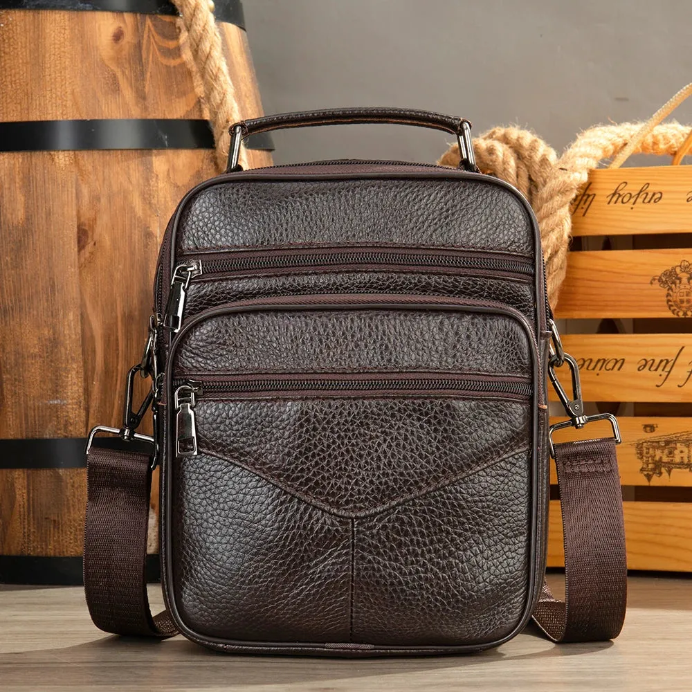 Vintage Brown Leather Messenger Bag – Rugged Sophistication for Men