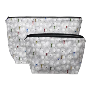 White and Gray Golf Cosmetic Bags