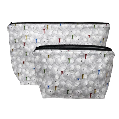 White and Gray Golf Cosmetic Bags