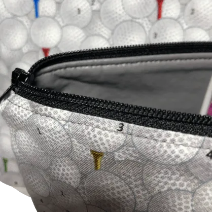 White and Gray Golf Cosmetic Bags
