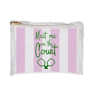 White Linen Fringe Flat Zip- Meet me on the Court-Pickleball