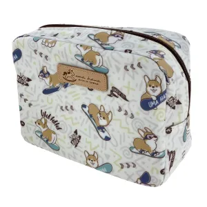 White Snow Corgi Cube Cosmetic Bag