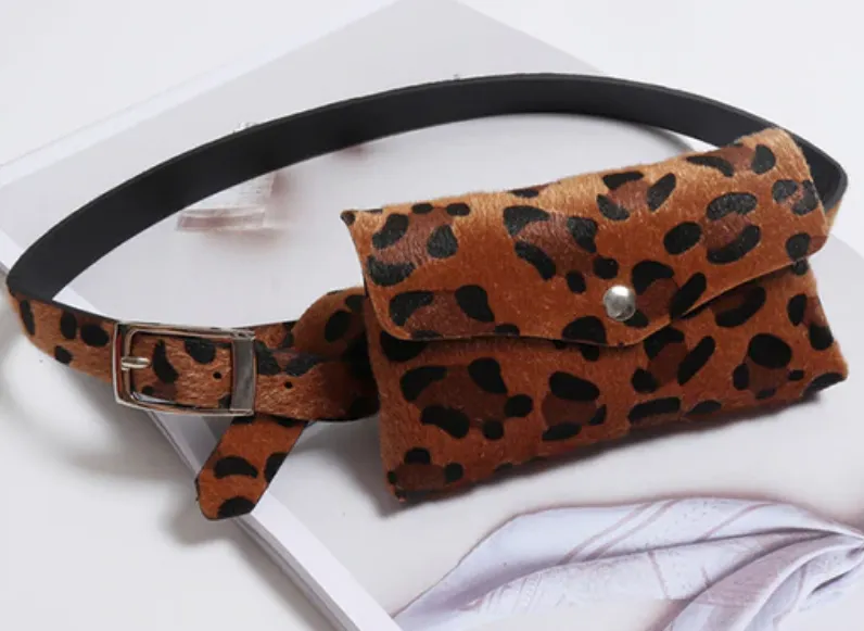 Women's Vintage Waist Bag With Leopard Print