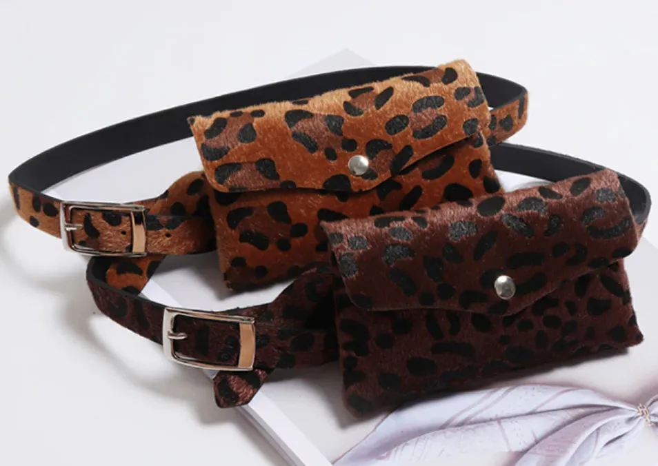 Women's Vintage Waist Bag With Leopard Print