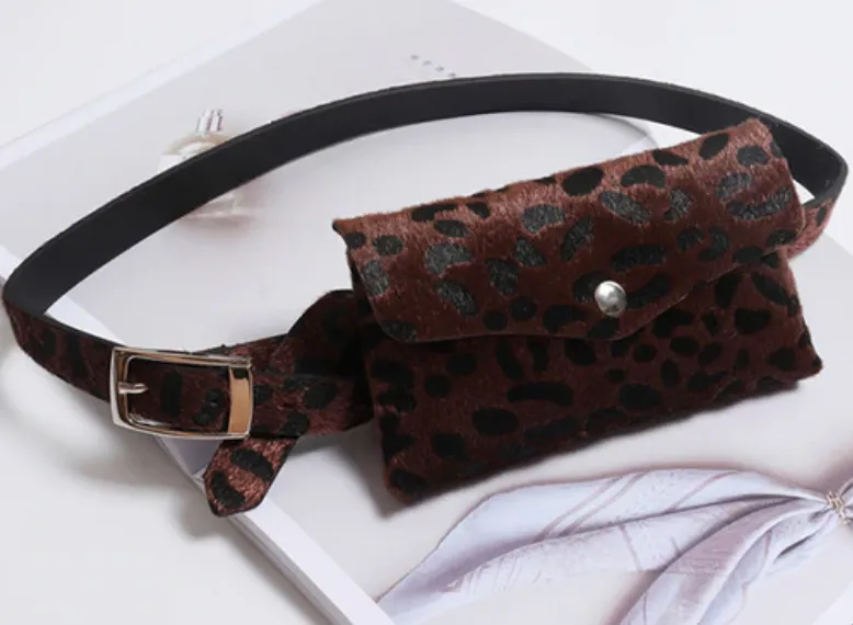 Women's Vintage Waist Bag With Leopard Print