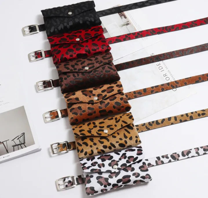 Women's Vintage Waist Bag With Leopard Print