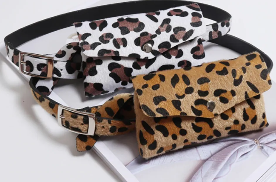 Women's Vintage Waist Bag With Leopard Print