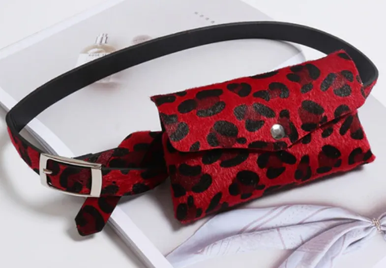 Women's Vintage Waist Bag With Leopard Print