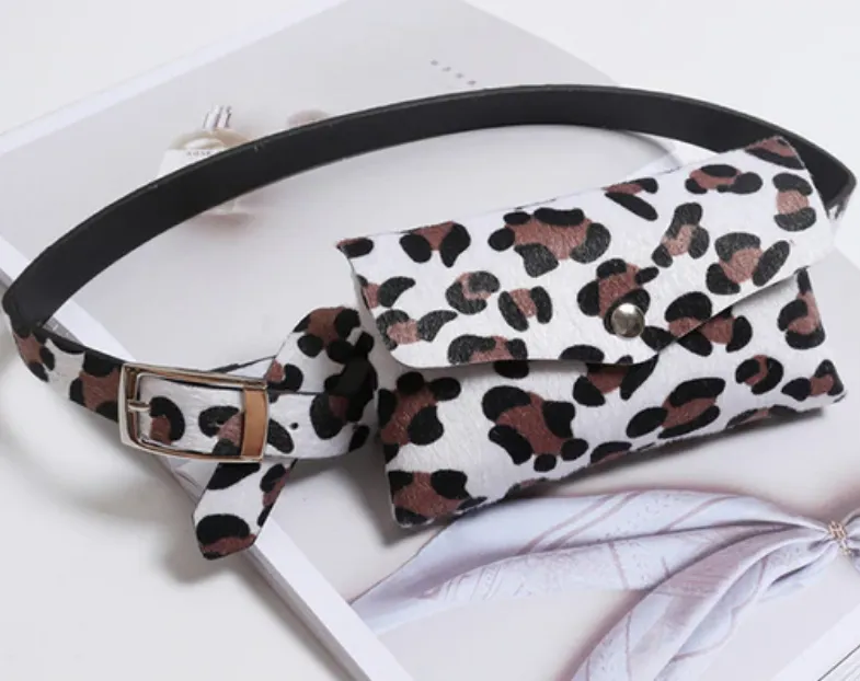 Women's Vintage Waist Bag With Leopard Print
