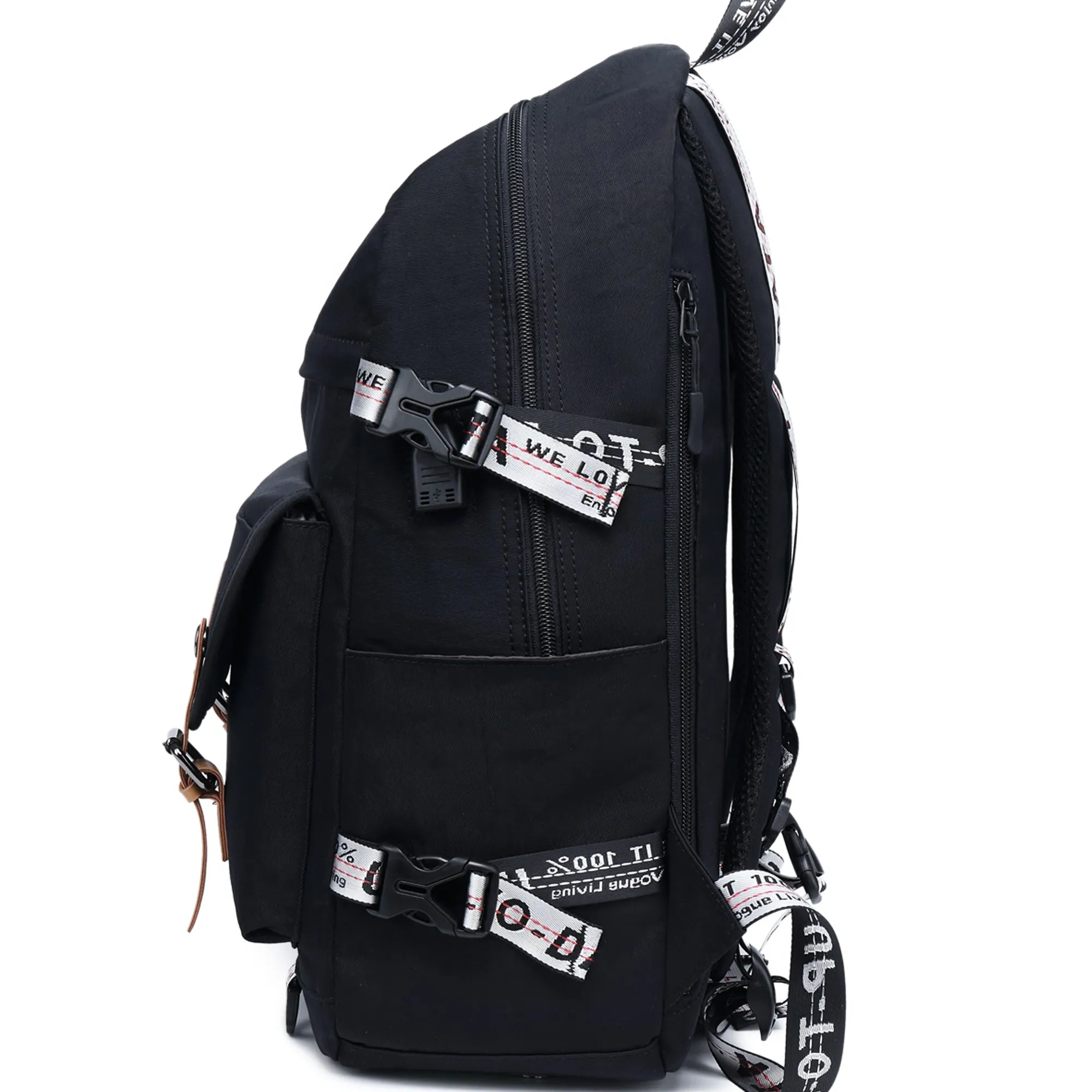 Ybackpacks Oxford Backpack for School Fashion Teens' Bookbag Travel Bag with USB Charging Port