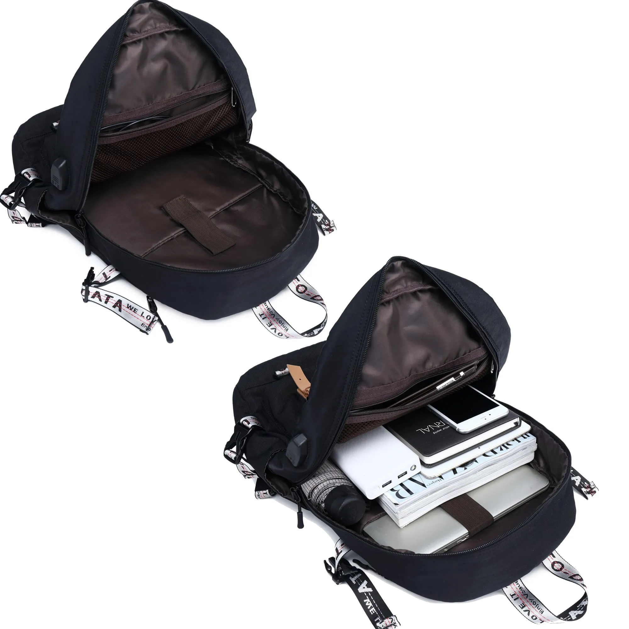 Ybackpacks Oxford Backpack for School Fashion Teens' Bookbag Travel Bag with USB Charging Port