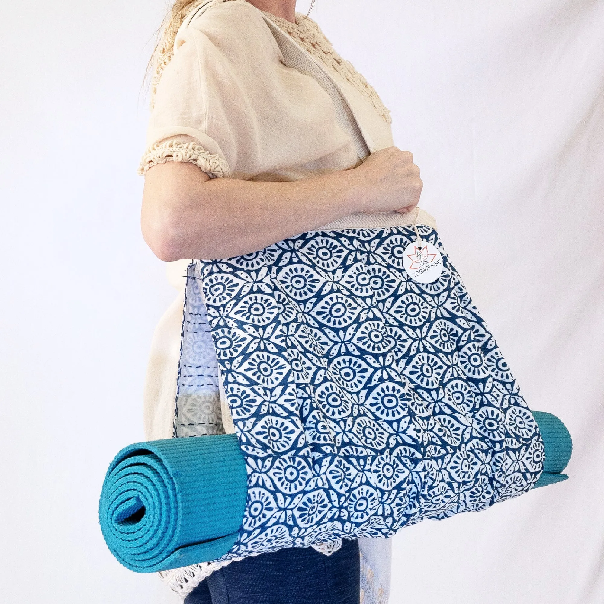 Yoga Mat Holder | Navy Blue Eyes | Yoga Mat Carrier Bag Purse