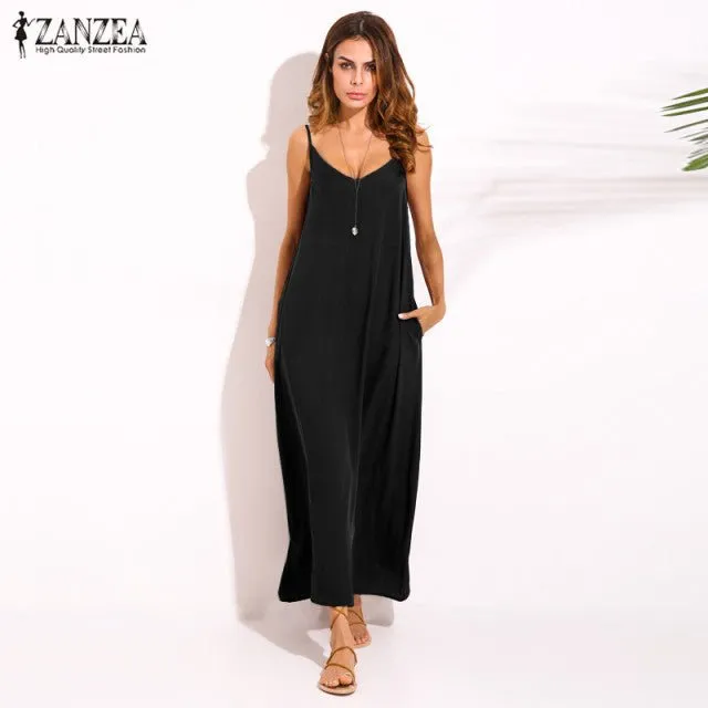 ZANZEA Sleeveless Casual Befree Maxi Dress