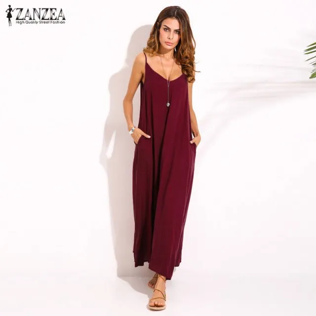 ZANZEA Sleeveless Casual Befree Maxi Dress