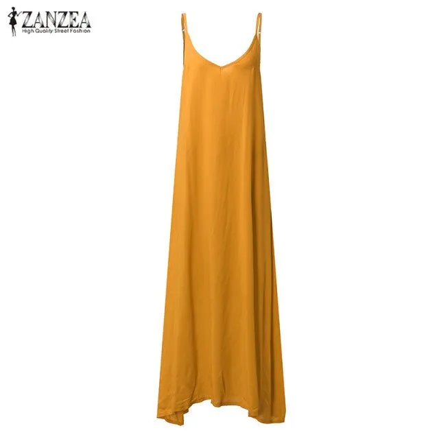 ZANZEA Sleeveless Casual Befree Maxi Dress